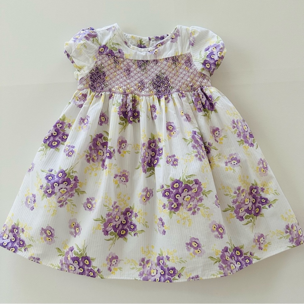 Janie and Jack 6-12 Months Baby Girl Floral Smocked Party Dress Spring Summer